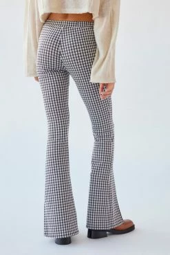 Promo ???? Women's Urban Renewal Remnants Low-Rise Houndstooth Seamed Front Slit Pant Brown ⌛ -Urban Renewal shop unnamed file 1013