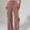 Best Pirce ???? Women's Urban Renewal Parties Remnants Sabina Velvet Cargo Pant Pink ????