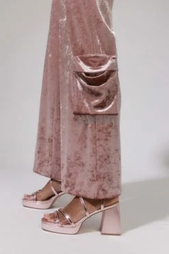 Best Pirce ???? Women's Urban Renewal Parties Remnants Sabina Velvet Cargo Pant Pink ???? -Urban Renewal shop unnamed file 1030