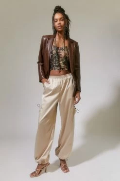 Best reviews of ⌛ Women's Urban Renewal Parties Remnants Reva Satin Pant Beige ????