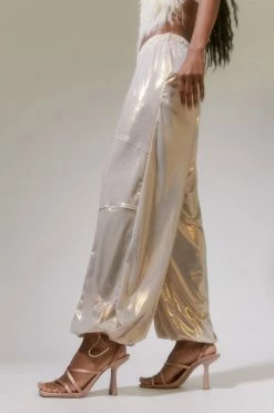 Cheap ⭐ Women's Urban Renewal Parties Remnants Luella Shimmer Toggle Pant Beige ????