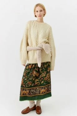 Cheap ❤️ Women's Urban Renewal Remade Dark Paisley Paneled Maxi ???? Skirt Black ✨