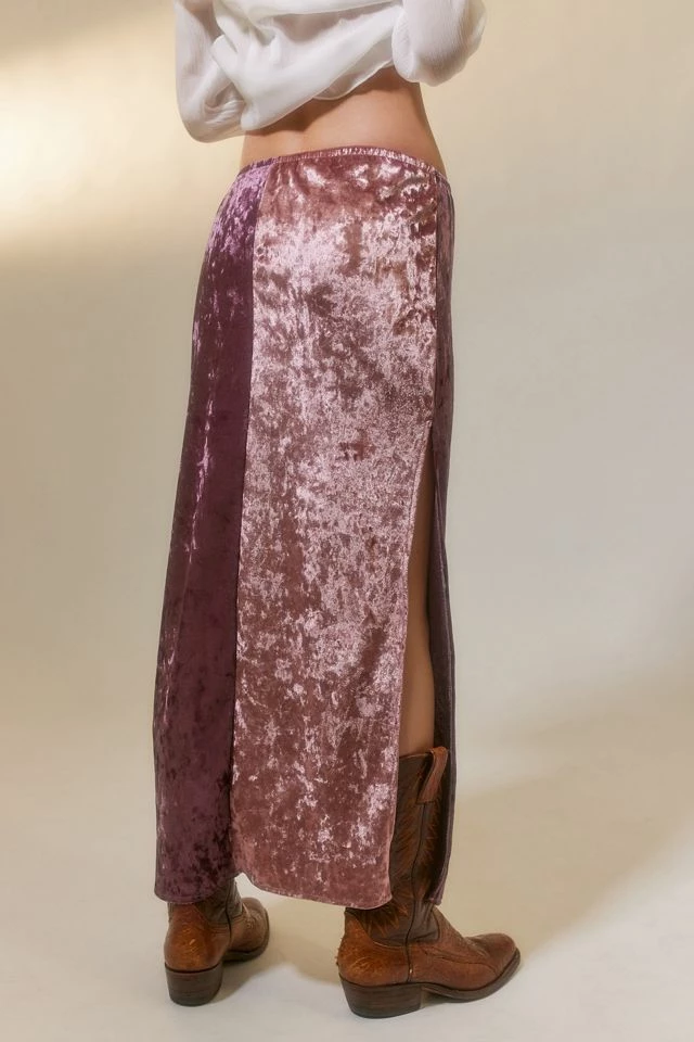 Urban Renewal Parties Remnants Velvet Side Slit Midi Skirt Budget ???? Women's Urban Renewal Parties Remnants Velvet Side Slit Midi ???? Skirt Pink ???? -Urban Renewal shop unnamed file 1101