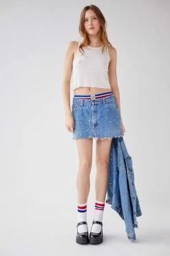 Outlet ???? Women's Urban Renewal Parties Remade Levi’s Rhinestone Denim Mini ???? Skirt Indigo ✨ -Urban Renewal shop unnamed file 1140