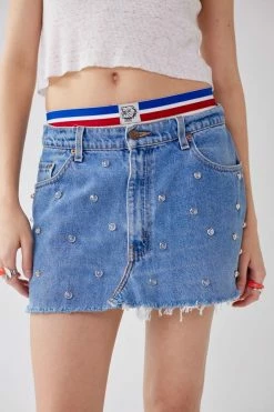 Outlet ???? Women's Urban Renewal Parties Remade Levi’s Rhinestone Denim Mini ???? Skirt Indigo ✨ -Urban Renewal shop unnamed file 1142