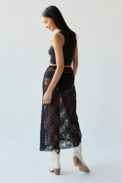 Discount ✔️ Women's Urban Renewal Remade Overdyed Lace Midi ???? Skirt Black ???? -Urban Renewal shop unnamed file 1158