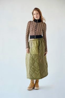 Top 10 ❤️ Women's Urban Renewal Remade Surplus Quilted ???? Skirt Green ❤️