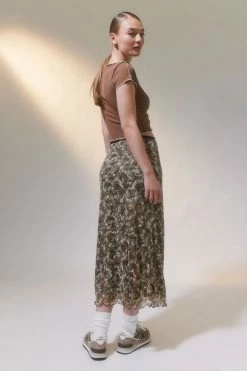 Discount ???? Women's Urban Renewal Remnants Y2K Printed Mesh Midi ???? Skirt Light Green ???? -Urban Renewal shop unnamed file 1186