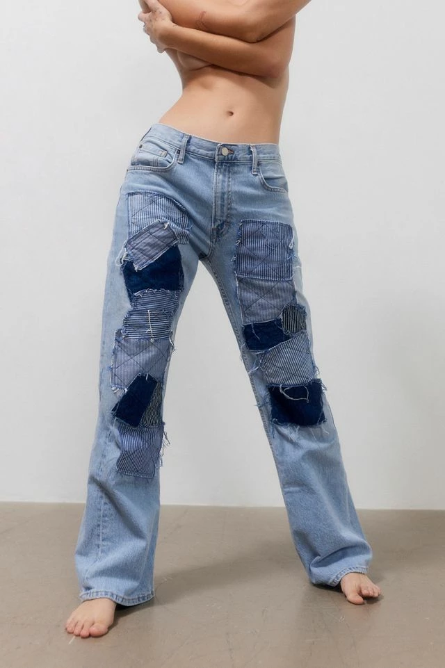 BDG X Urban Renewal Remade Patchwork Straight Leg Jean Best Pirce ❤️ Women's BDG X Urban Renewal Remade Patchwork Straight Leg Jean Rinsed Denim ???? -Urban Renewal shop unnamed file 1196