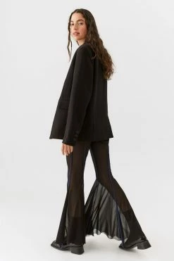 Top 10 ???? Women's Urban Renewal Parties Remnants Sylvie Mesh Hanky Hem Flare Pant Black ????