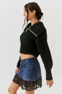 Discount ❤️ Women's Urban Renewal Remade Levi’s Lace Trim Low-Rise Mini ???? Skirt Indigo ???? -Urban Renewal shop unnamed file 1241