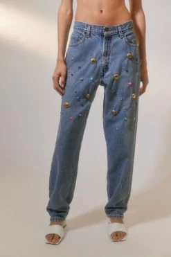 Best Sale ⭐ Women's Urban Renewal Parties Remade Levi’s Jewel Studded Jean Indigo ???? 6 Best Sale ⭐ Women's Urban Renewal Parties Remade Levi’s Jewel Studded Jean Indigo ???? -Urban Renewal shop unnamed file 1278