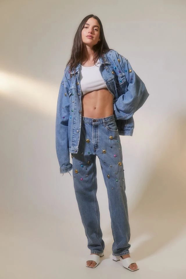 Urban Renewal Parties Remade Levi’s Jewel Studded Jean Best Sale ⭐ Women's Urban Renewal Parties Remade Levi’s Jewel Studded Jean Indigo ???? -Urban Renewal shop unnamed file 1279