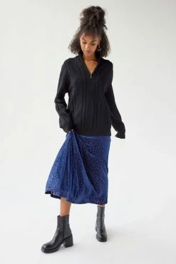 Hot Sale ???? Women's Urban Renewal Vintage Quarter-Zip Sweater Black ✔️ -Urban Renewal shop unnamed file 134