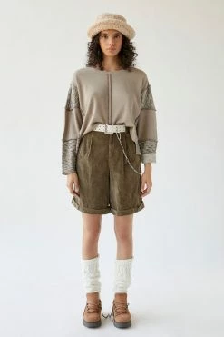 Best Pirce 👍 Women's Urban Renewal Vintage High Rise Longline Corduroy Short Brown 🤩