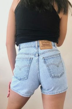 Hot Sale ???? Women's Vintage Levi's 950 Textured Light Wash Shorts Light Blue ???? -Urban Renewal shop unnamed file 1369