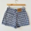 Brand new ???? Women's Vintage Levi's 954 Plaid Denim High Waisted Shorts Indigo ????