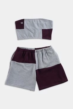 Best deal 😀 Women's Frankie Collective Rework Champion Patchwork Sweatshort Set 039 Purple 😍
