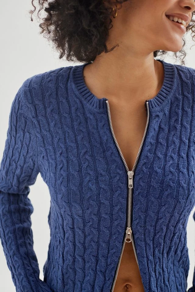 Urban Renewal Remade Two-Way Zip Cable Knit Sweater Flash Sale ???? Women's Urban Renewal Remade Two-Way Zip Cable Knit Sweater Blue ✨ -Urban Renewal shop unnamed file 144