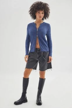 Flash Sale ???? Women's Urban Renewal Remade Two-Way Zip Cable Knit Sweater Blue ✨ 5 Flash Sale ???? Women's Urban Renewal Remade Two-Way Zip Cable Knit Sweater Blue ✨ -Urban Renewal shop unnamed file 147