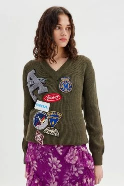Brand new ???? Women's Urban Renewal Remade Patched Utility Sweater Green ⭐
