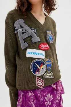 Brand new ???? Women's Urban Renewal Remade Patched Utility Sweater Green ⭐ -Urban Renewal shop unnamed file 153