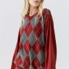 Cheap 🥰 Women's Urban Renewal Vintage Oversized Argyle Sweater Warm ✔️