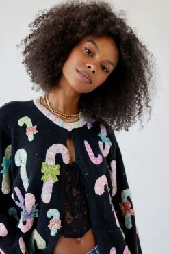 New ❤️ Women's Urban Renewal Vintage Holiday Cardigan Black ???? -Urban Renewal shop unnamed file 199