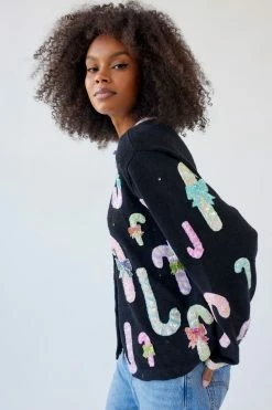 New ❤️ Women's Urban Renewal Vintage Holiday Cardigan Black ???? -Urban Renewal shop unnamed file 200