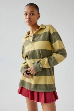 Brand new ???? Women's Urban Renewal Remade Overdyed Rugby ???? Shirt Green ⭐