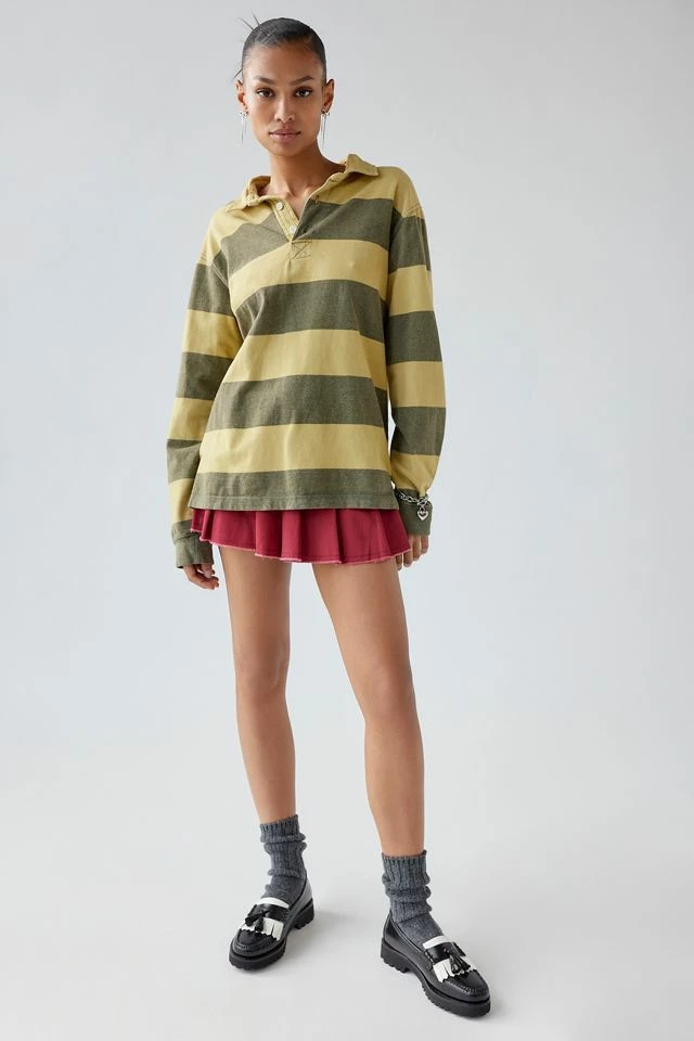 Urban Renewal Remade Overdyed Rugby Shirt Brand new ???? Women's Urban Renewal Remade Overdyed Rugby ???? Shirt Green ⭐ -Urban Renewal shop unnamed file 203