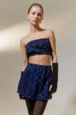 Brand new 🎉 Women's Urban Renewal Parties Remade Sparkly Tube Top & 👗 Skirt Set Black ⌛