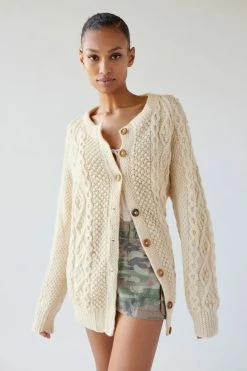 Best Sale ???? Women's Urban Renewal Vintage Fisherman Cardigan Cream ????