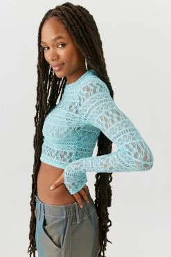 Buy ✨ Women's Urban Renewal Remnants Lace Long Sleeve Top Blue ???? 5 Buy ✨ Women's Urban Renewal Remnants Lace Long Sleeve Top Blue ???? -Urban Renewal shop unnamed file 297