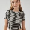 Top 10 ⌛ Women's Urban Renewal Remnants Striped Baby Tee White ???? -Urban Renewal shop unnamed file 315