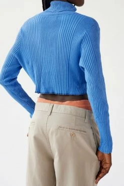 Hot Sale ✨ Women's Urban Renewal Remade Heart Cut Out Ribbed Top Blue ???? -Urban Renewal shop unnamed file 331