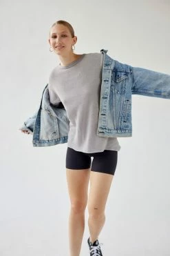 Promo ⭐ Women's Urban Renewal Remade Overdyed Long Sleeve Thermal Top Grey ⭐ -Urban Renewal shop unnamed file 347