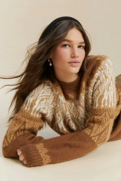 Budget ???? Women's Urban Renewal Vintage Fairisle Sweater Cream ????