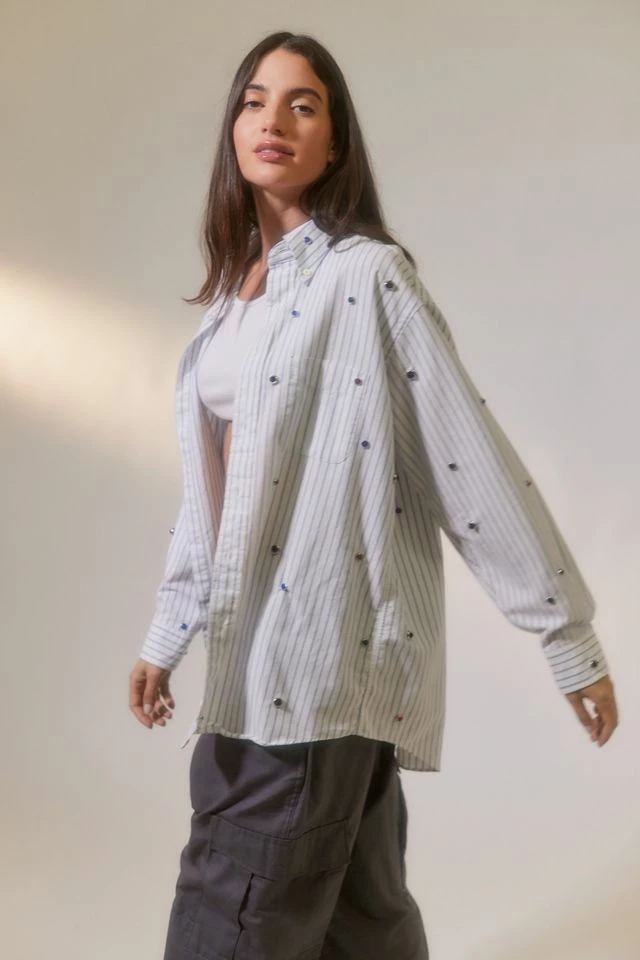 Urban Renewal Parties Remade Oversized Rhinestone Shirt Buy ???? Women's Urban Renewal Parties Remade Oversized Rhinestone ???? Shirt Blue ???? -Urban Renewal shop unnamed file 375