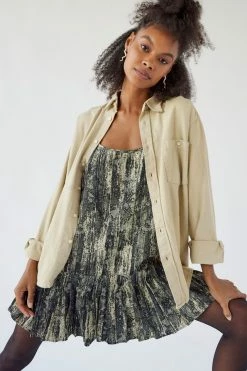 Deals ???? Women's Urban Renewal Remade Overdyed Solid Oversized Flannel ???? Shirt Pearl ✨