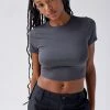 Best Sale ???? Women's Urban Renewal Remnants Slinky Baby Tee Charcoal ???? -Urban Renewal shop unnamed file 389