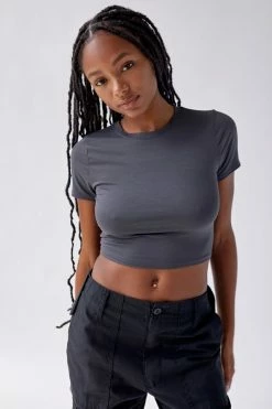 Best Sale ???? Women's Urban Renewal Remnants Slinky Baby Tee Charcoal ????