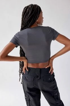 Best Sale ???? Women's Urban Renewal Remnants Slinky Baby Tee Charcoal ???? 5 Best Sale ???? Women's Urban Renewal Remnants Slinky Baby Tee Charcoal ???? -Urban Renewal shop unnamed file 392