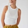 Promo ???? Women's Urban Renewal Remnants Slinky High Neck Ribbed Tank Top White ???? -Urban Renewal shop unnamed file 412