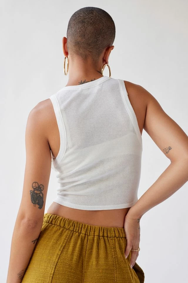 Urban Renewal Remnants Slinky High Neck Ribbed Tank Top Promo ???? Women's Urban Renewal Remnants Slinky High Neck Ribbed Tank Top White ???? -Urban Renewal shop unnamed file 414