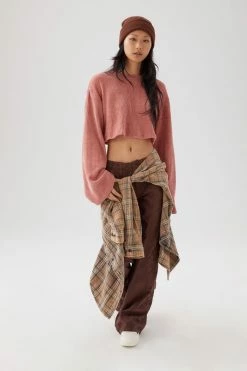Coupon ???? Women's Urban Renewal Remnants Cozy Drippy Sleeve Crew Neck Sweater Mauve ✨ -Urban Renewal shop unnamed file 424