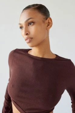 Budget ???? Women's Urban Renewal Remnants Ribbed Tie-Back Drippy Sleeve Top Brown ???? 6 Budget ???? Women's Urban Renewal Remnants Ribbed Tie-Back Drippy Sleeve Top Brown ???? -Urban Renewal shop unnamed file 430