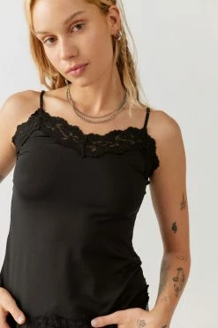 Discount ???? Women's Urban Renewal Vintage Cami Slip Tank Top Black ????