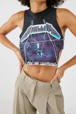 Coupon ✨ Women's Urban Renewal Remade Outstitch Music Tank Top Black ✔️