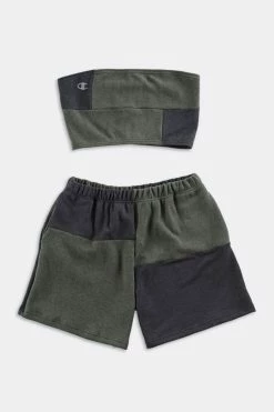 Best reviews of ???? Women's Frankie Collective Rework Champion Patchwork Sweatshort Set 040 Olive ????
